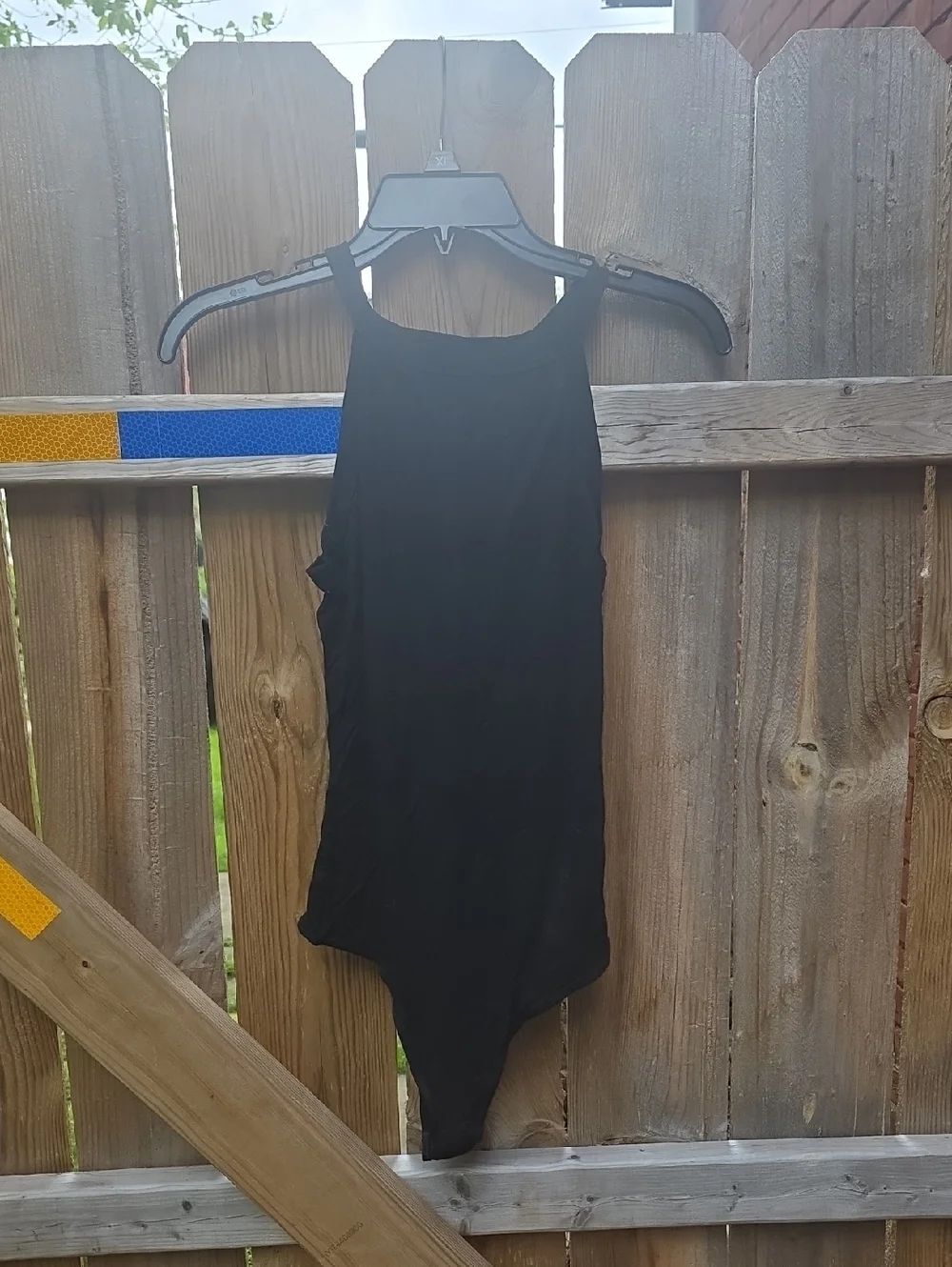 SHEIN Black Ribbed High-Neck Bodysuit